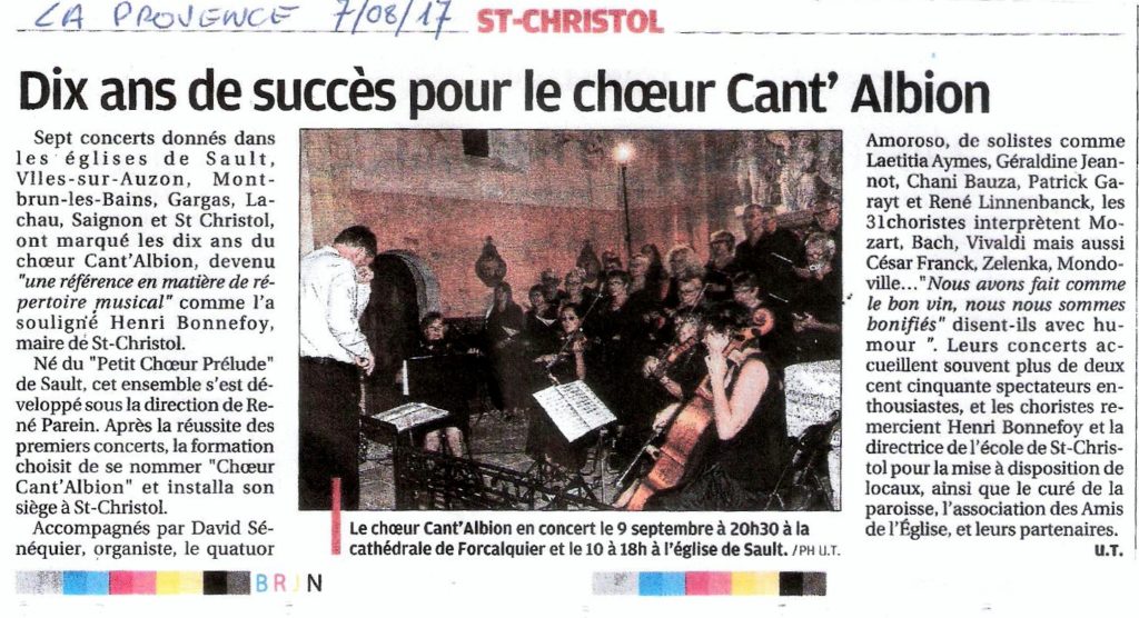 Presse St Christol La Provence